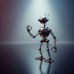 Greeting Robot Figure  Futuristic AI Concept