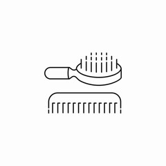 hair brush comb set icon sign vector