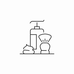 shaving cream brush icon sign vector