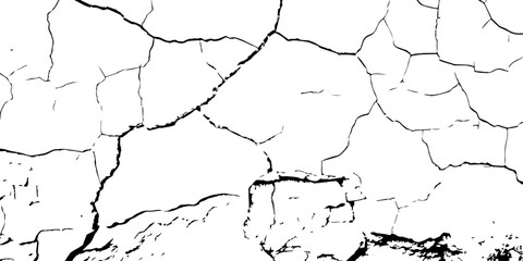 An abstract cracked texture, showcasing deep, irregular black lines spreading across a white background. The fragmented pattern resembles dry mud or broken stone, symbolizing fragility, 