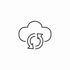 cloud refresh sync icon sign vector