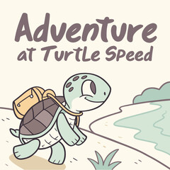 Turtle Speed Funny Cute Slow Animal Quote