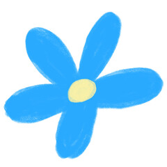 blue flower with water drops