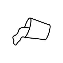 spilled bucket icon, simple flat style, vector illustration, symbol, pictogram design logo template, for ui or ux isolated on white for mobile app, editable © Ilham