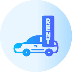 Car rental gradient icon