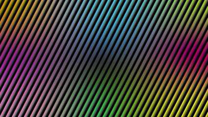 Abstract colorful striped pattern design texture illustration. Neon diagonal stripes background. 