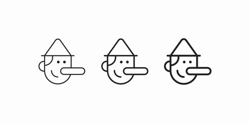 pinocchio long nose icon sign vector