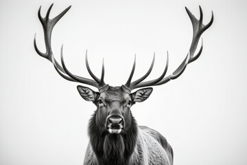Naklejka premium Imposanter Hirsch mit beeindruckendem Geweih – Nahaufnahme eines majestätischen Wildtiers