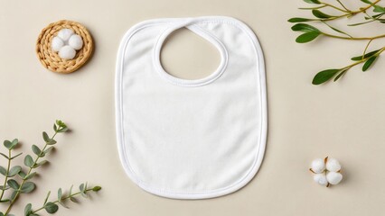 Baby bib with custom print mockup infant mockup accessory mockup clothing mockup cute mockup fabric mockup custom mockup nursery mockup baby mockup background image