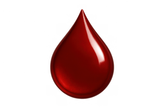 Red blood droplet representing vital healthcare, emergency medical health, and human life donation - Powered by Adobe