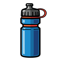 Vector art of blue sports water bottle