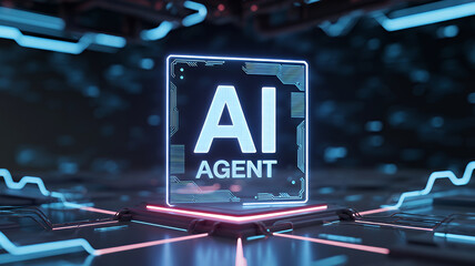 AI agent concept futuristic technology illustration for artificial intelligence applications