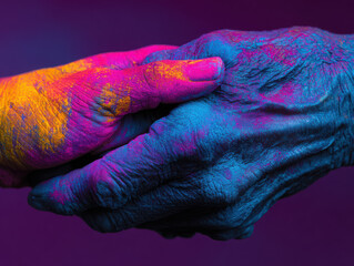 Emotional moment as a woman holds the hand of her caregiver, expressing love and connection while facing Alzheimer's disease together