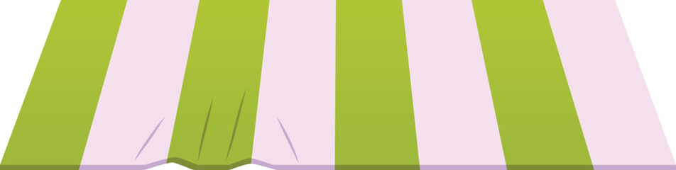 Green striped floor rug, vector cartoon wool carpet for floor in living room or bedroom, cozy home textile neat mat