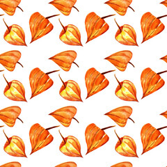 Obraz premium Watercolor Japanese lantern seamless watercolor pattern, autumn, fall, Thanksgiving, backdrop, wallpaper, surface design, colorful and vibrant, botanical, hand painted PNG, transparent background