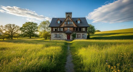 Fototapeta premium haouse in the filed