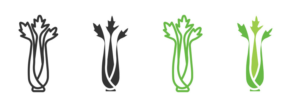  Celery icon set, vector illustration . 