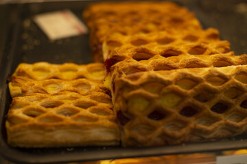 Just baked treats, Freshly made baked goods, Delicious baked pastries just arrived today, Enjoy our assortment of freshly prepared baked pastries now available