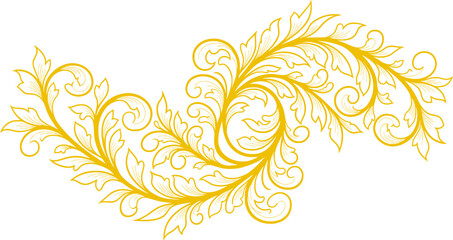 Elegant Golden Floral Swirl Design