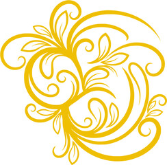 Elegant Golden Floral Swirl Design