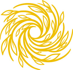Golden Leaf Spiral, Dynamic Floral Design