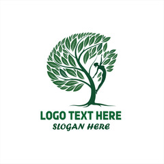 Obraz premium Nature Tree Woman Logo - Elegant and Sustainable Branding Design