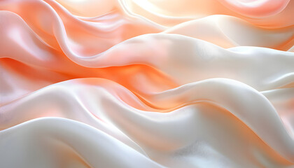 Obraz premium Close up macro shot of thick woven yarn in warm autumn colors like orange cream and beige creating a cozy textured background