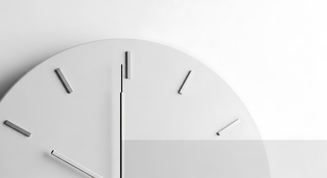 White Clock Minimalist Wall Design.