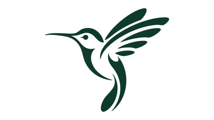 Elegant stylized hummingbird logo design symbolizing graceful flight and nature