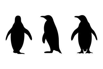 Naklejka premium penguin silhouette vector, penguin black symbol