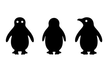 penguin silhouette vector, penguin black symbol, penguin clipart