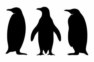 Naklejka premium penguin silhouette vector, penguin black symbol, penguin clipart