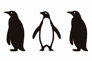 Obraz premium penguin silhouette vector, penguin black symbol, penguin clipart