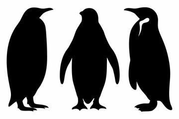 Naklejka premium penguin silhouette vector, penguin black symbol, penguin clipart