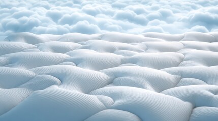 A close-up view of a soft, cloud-like mattress, creating a sense of comfort and relaxation, inviting viewers to dream. 