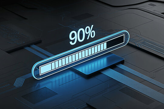 Download progress bar loading percent complete indicator update installation technology concept