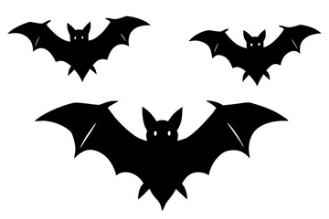 Naklejka premium halloween bat silhouette vector, bat black icon set