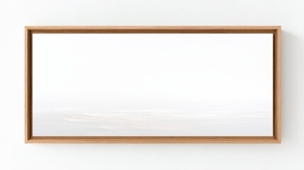 Art Frame with Blank Canvas: A rectangular art frame of fine wood contains a pure, empty canvas