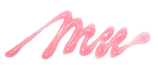 Pink cream, refreshingly clear facial, skincare product isolated on white, top view, clipping path	