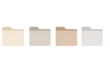 Four file folder icons representing data organization