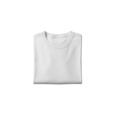 Folded crisp pristine white t-shirt presented on a stark dimensionless plane for presentation