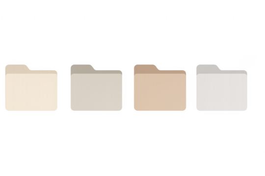 Four file folder icons representing data organization - Powered by Adobe