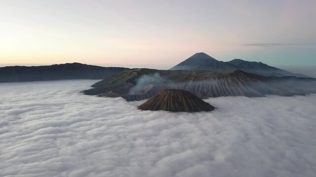 Aerial view of Javanese volcano