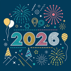 Modern 2026 Celebration Design Vector