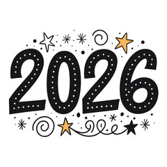 Funny Black 2026 Typography Vector Art