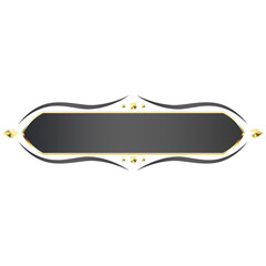 black banner bar gold crystal on side and premium luxury