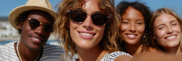 Friends Smiling at the Beach