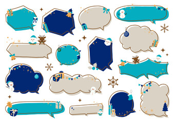 クリスマスの吹き出し　イラストセット