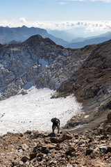 Mountaineer Climbing The Top Vignemale