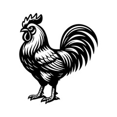 Rooster Vector | Farm Animal Illustration | Chicken Silhouette | Barnyard Bird Logo | Poultry Design | Country Farm Clipart